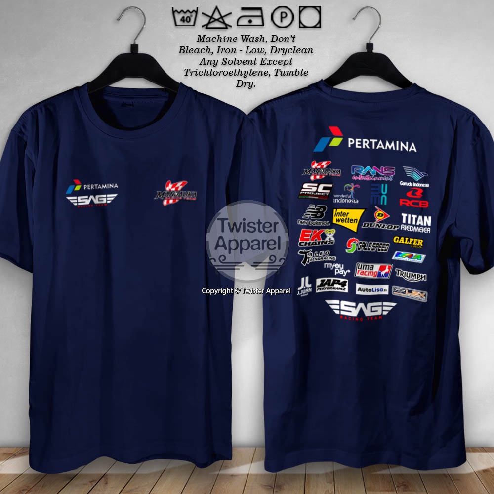 Kaos Pertamina Mandalika Sirkuit Sponsor Moto GP Baju SAG Racing Team Lombok Indonesisa