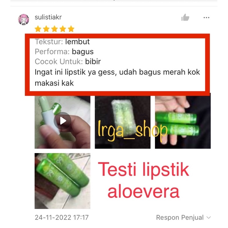 Lipstick Aloevera Bisa Berubah Warna Dibibir