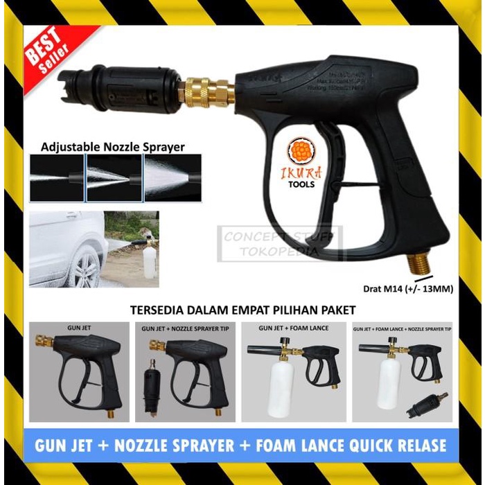 Terlaris Gun Jet Stik Steam Cleaner Foam Lance Quick Release Adaptor Orion M14