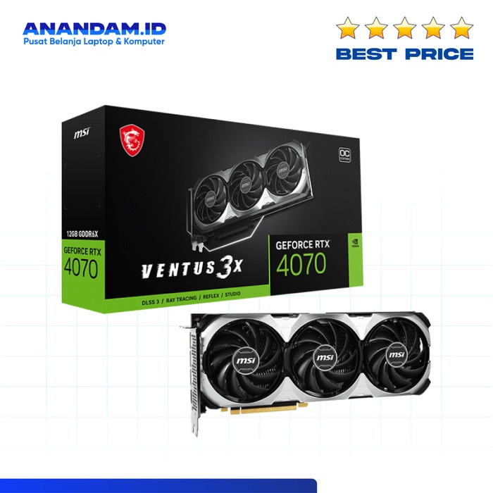 VGA MSI GeForce RTX 4070 VENTUS 3X 12G - 12GB GDDR6X