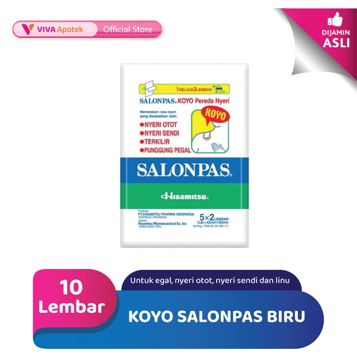 Koyo Salonpas Biru Pereda Nyeri Otot/Pegal Linu (10 Lembar)