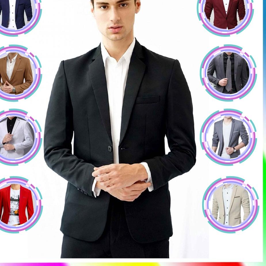 Proses sekarang Jas Blazer Pria Premium Jumbo Remaja Dewasa Polos List Formal Masa Kini - jas pria m