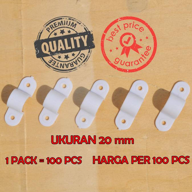 Klem Clamp Pipa Pvc Conduit Listrik Omega Putih Gradeori Clipsal 20 Mm