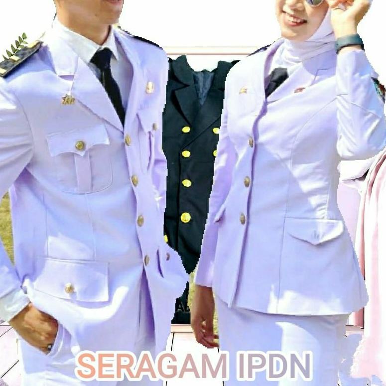 [KODE 6853] SERAGAM PDU PRAJA IPDN PUTIH PRIA& WANITA(bisa custom warna&ukuran)
