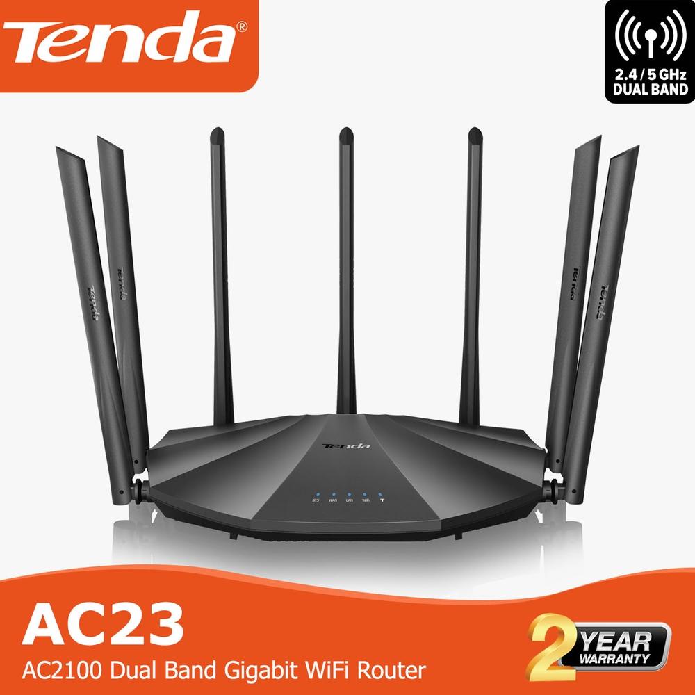 Tenda AC23 Router WiFi Dual Band 2100Mbps Hitam