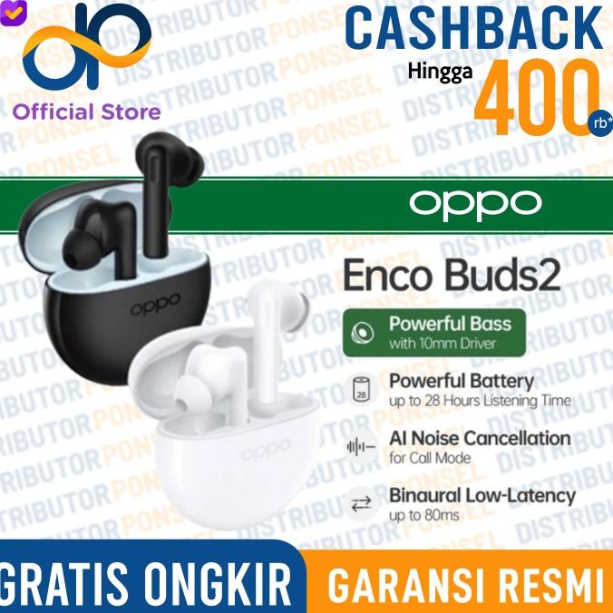 Oppo Enco Buds 2 | Oppo Enco Buds2 Powerful Bass Garansi Resmi
