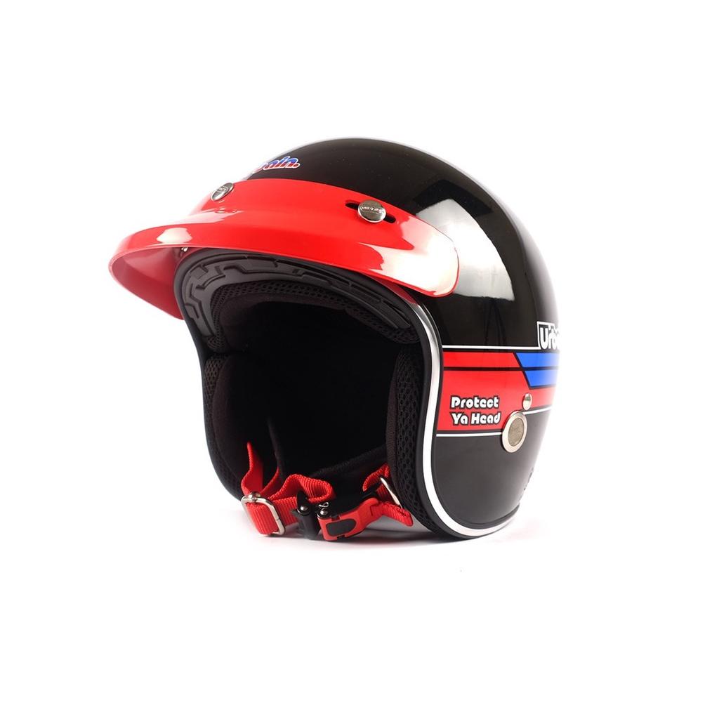 Urbain Helm Retro New Grand Hitam Pria Astro