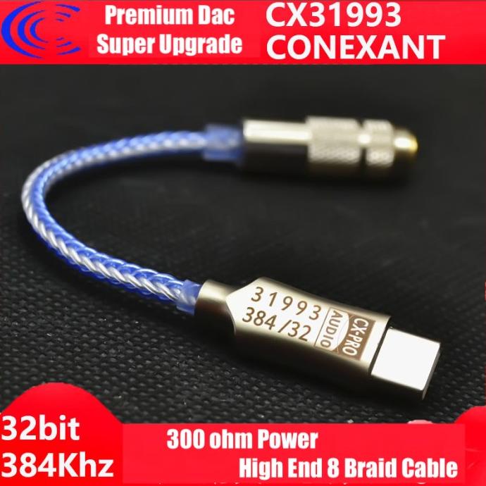 Conexant CX31993 Pro HiFi DAC Type C to Jack 3.5mm AUX Audio Adaptor