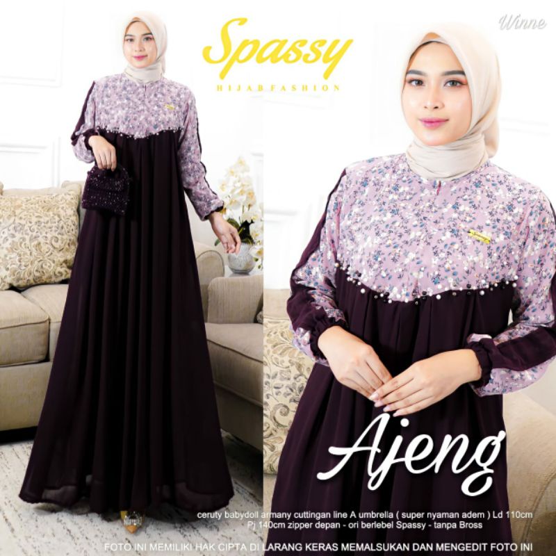 AJENG DRESS ORI BY SPASSY // GAMIS DRESS PESTA CERUTY BABYDOLL KEKINIAN TERBARU