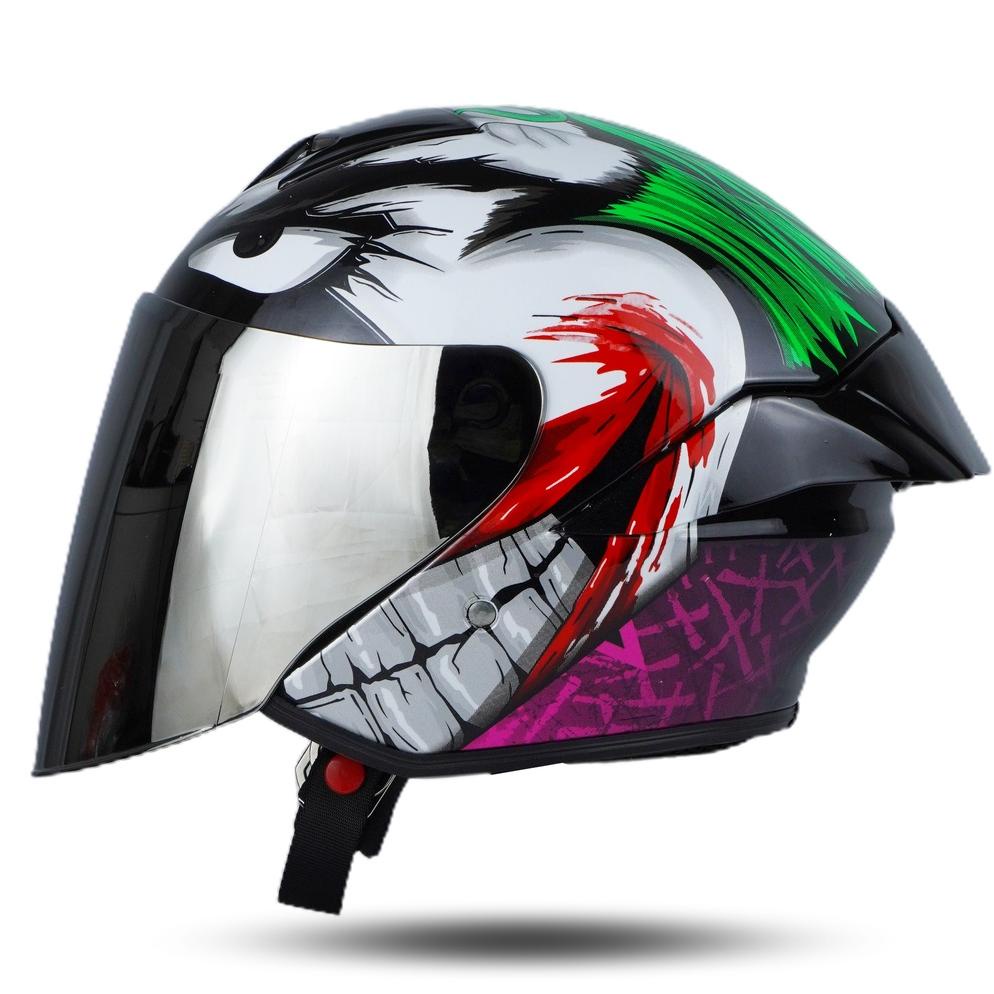 Jitsu Helm Half Face Joker Hitam Gloss
