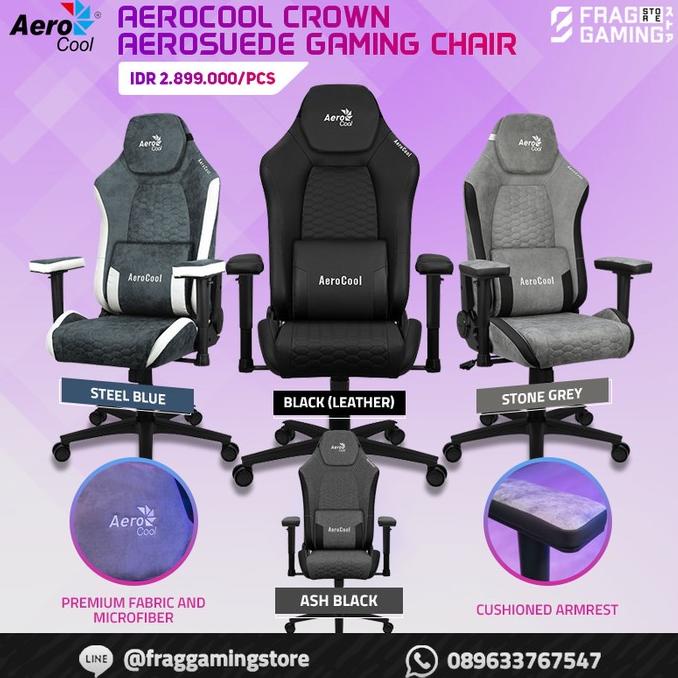 

KURSI GAMING AEROCOOL CROWN AEROSUEDE NOBILITY SERIES GAMING CHAIR / KURSI GAMING EL09I09A82L