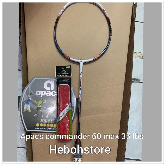 Raket Badminton APACS NEW COMMANDER 60 Free grip kuat 35 LBS ORIGINAL