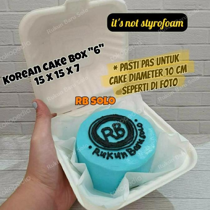 :::::::] Bagasse Box Korean Cake Box Bento Cake Box - Warna Natural