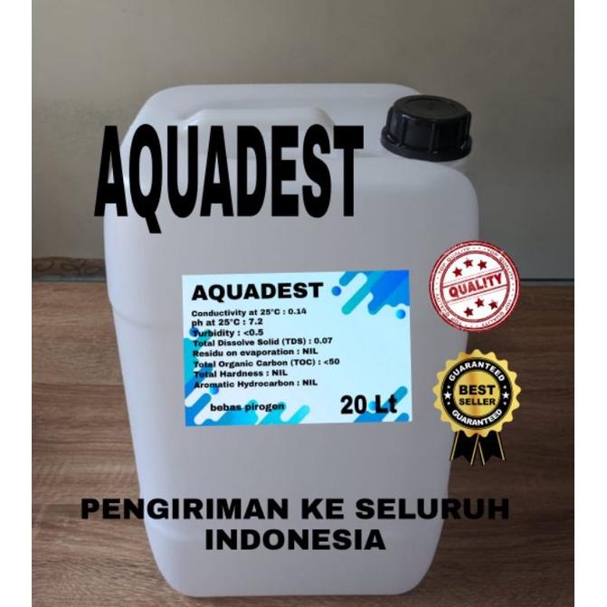 Berkualitas Aquadest aquades / Distilled water / air suling ukuran 20 liter