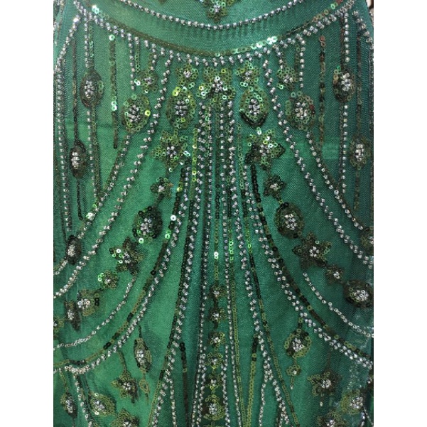 Kain Tile Ziad Nakad Sequin Dress Sapto Payet Hijau Emerald