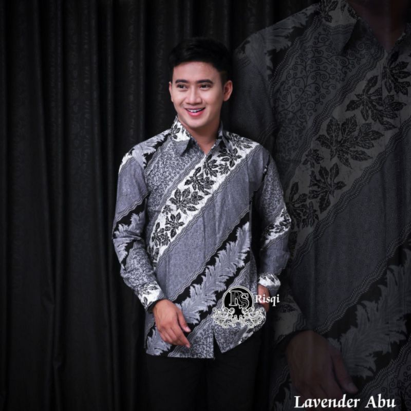 Batik Pria Lengan Panjang BATIK HARUM HRB026 motif KERATONAN Kode 002 size M L XL XXL Reguler