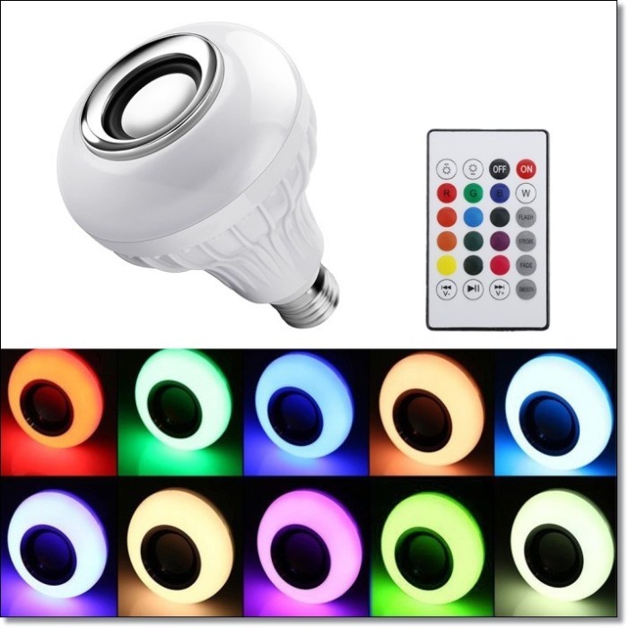 TaffLED LED RGB E27 12W dengan Bluetooth Speaker - GBKOF - White