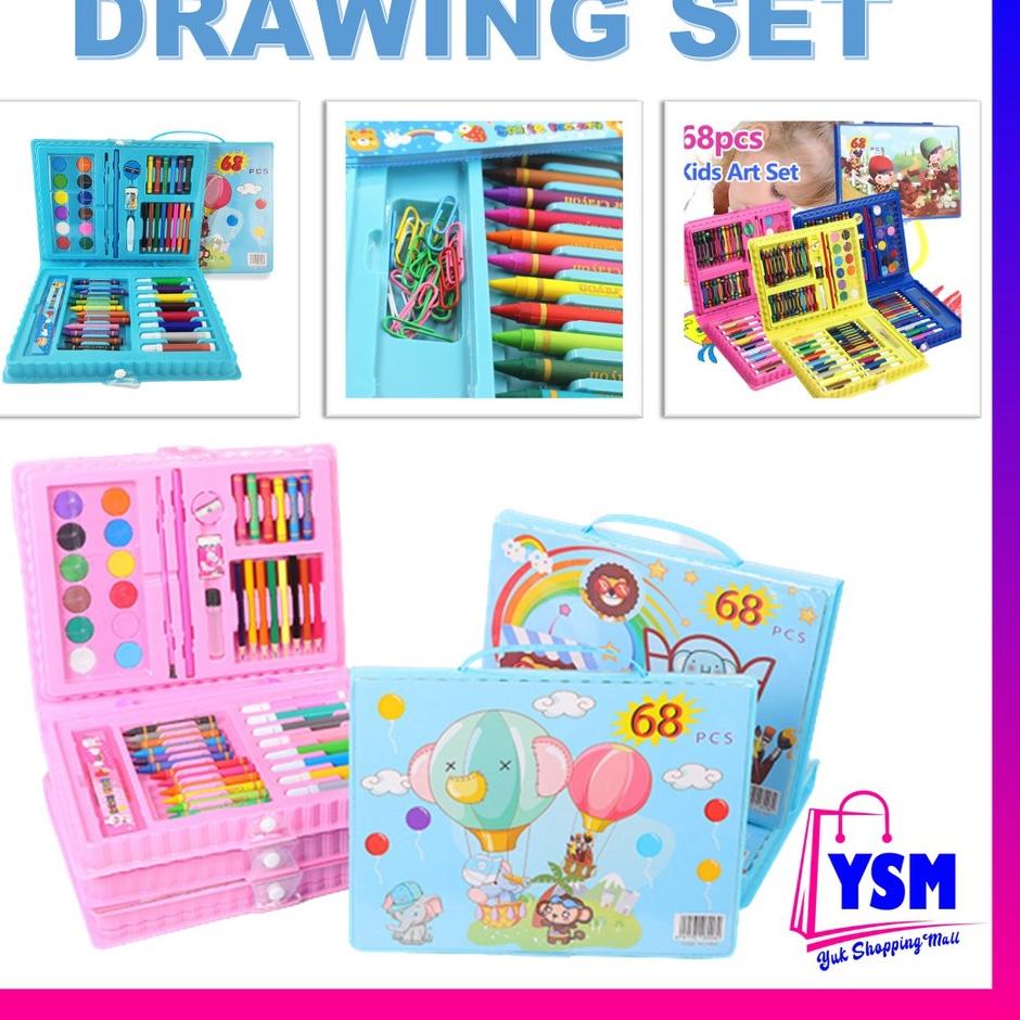 

Selling YSM Drawing Set 68Pcs Oil Pastel Crayon 68 IN 1 Set Krayon Mewarnai dan Melukis Lengkap dengan Cat Air Alat Mewarnai Anak Anak Bentuk Koper Diskon Spesial