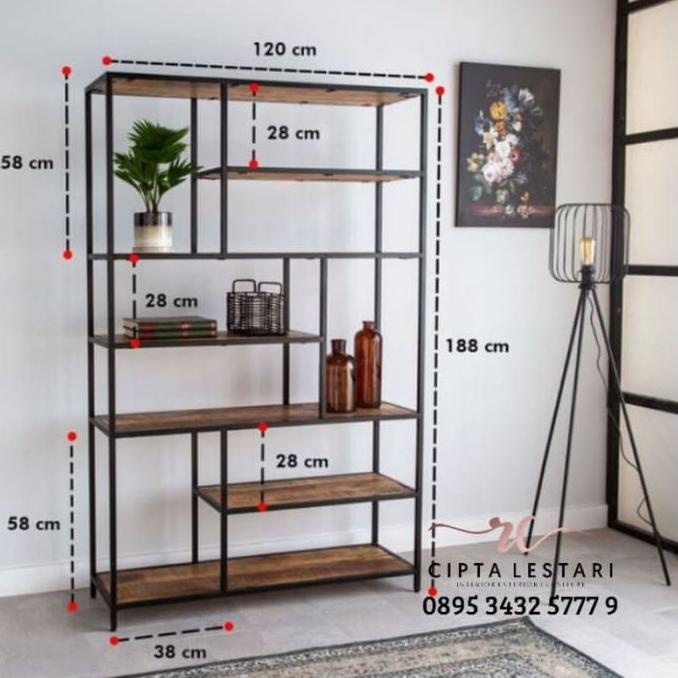 Rak Partisi Pembatas Ruangan Minimalis Industrial