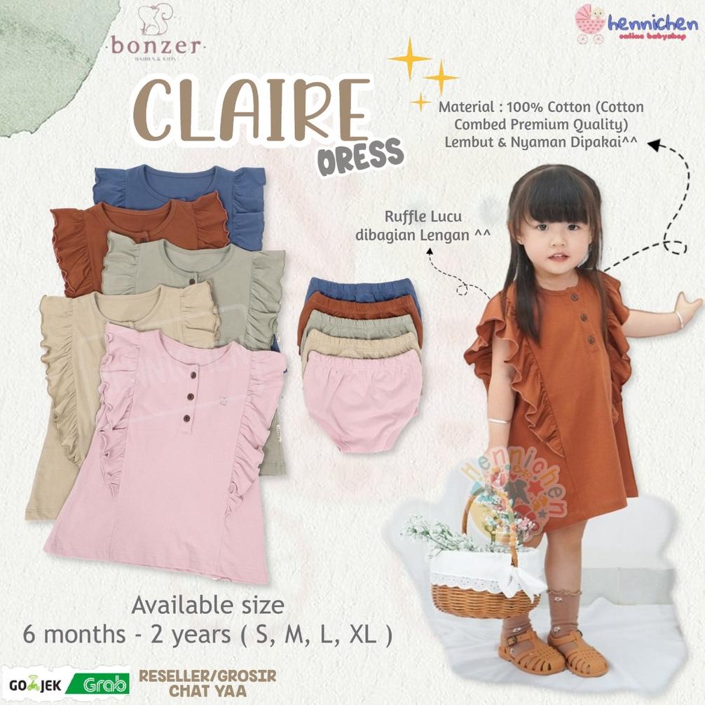 PROMO 4.4 PROMO BAJU LEBARAN MURAH BONZER BABY CLAIRE DRESS BAJU ANAK DRESS SET FASHION ANAK PEREMPU