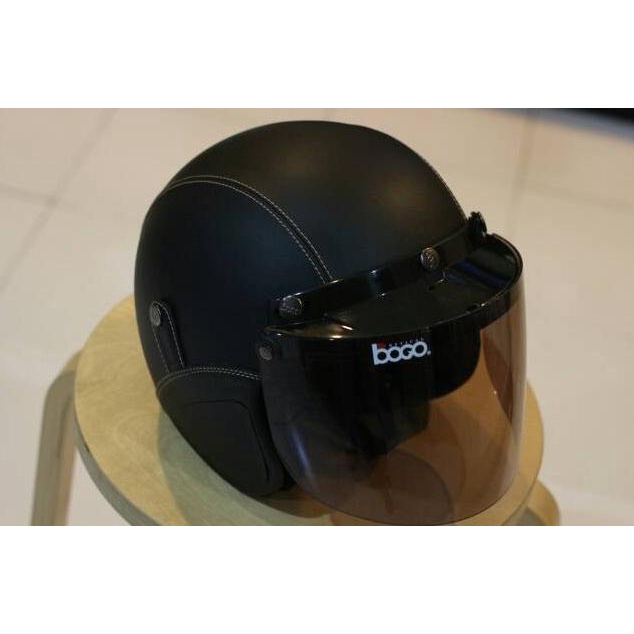 Helm Bogo FLAT - Helm Kulit Kaca Bogo Original (Bukan KW) - Hitam