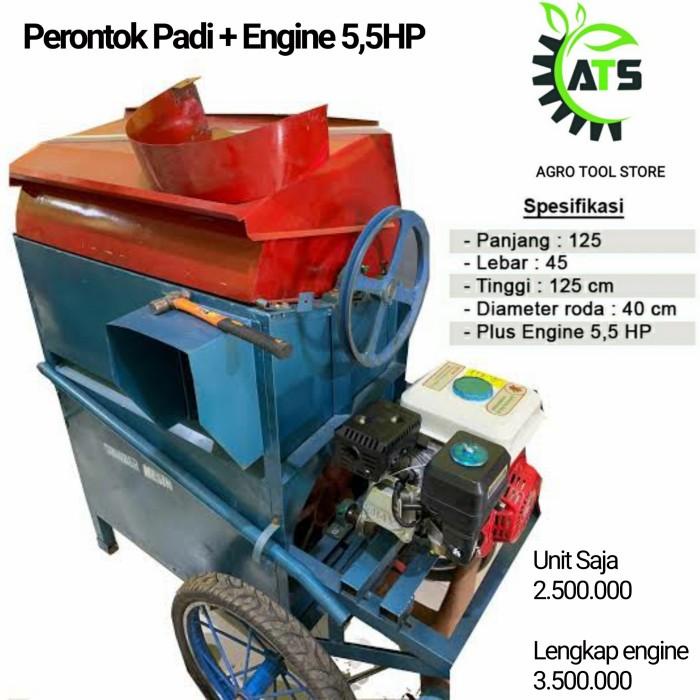 Terlaris Mesin Perontok Padi Lengkap Dengan Penggerak Engine 6,5 Hp Thresher