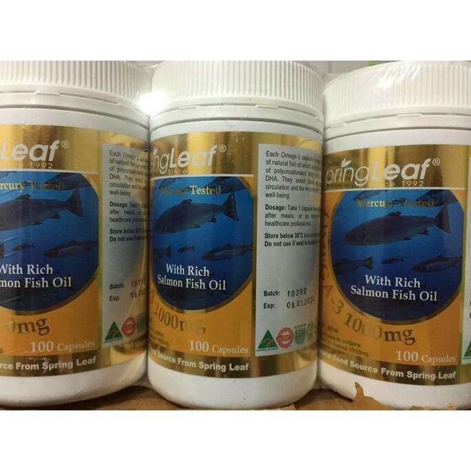 ORIGINAL Spring Leaf Omega 3 Salmon Oil Vitamin Australia HALAL