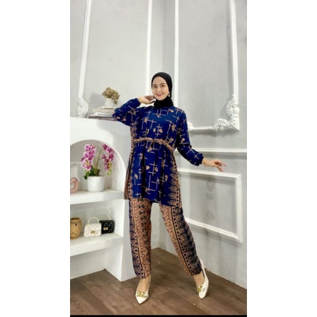 set tunik wanita kekinian set wanita batik halus pekalongan baju batik wanita premium baju setelan w