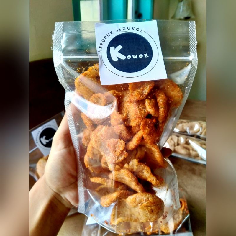 

cemilan/cemilan pedas/snack viral/snack/kerupuk jengkol