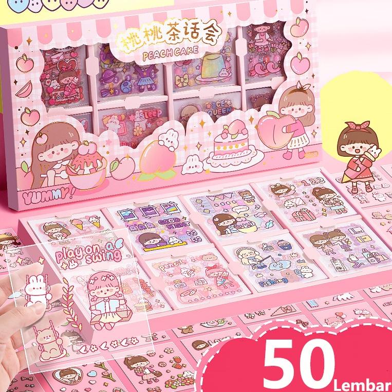 

[TERMURAH !!] 1 SET 50 LEMBAR STICKER AESTHETIC DIY / STICKER LUCU IMUT [KODE 6]