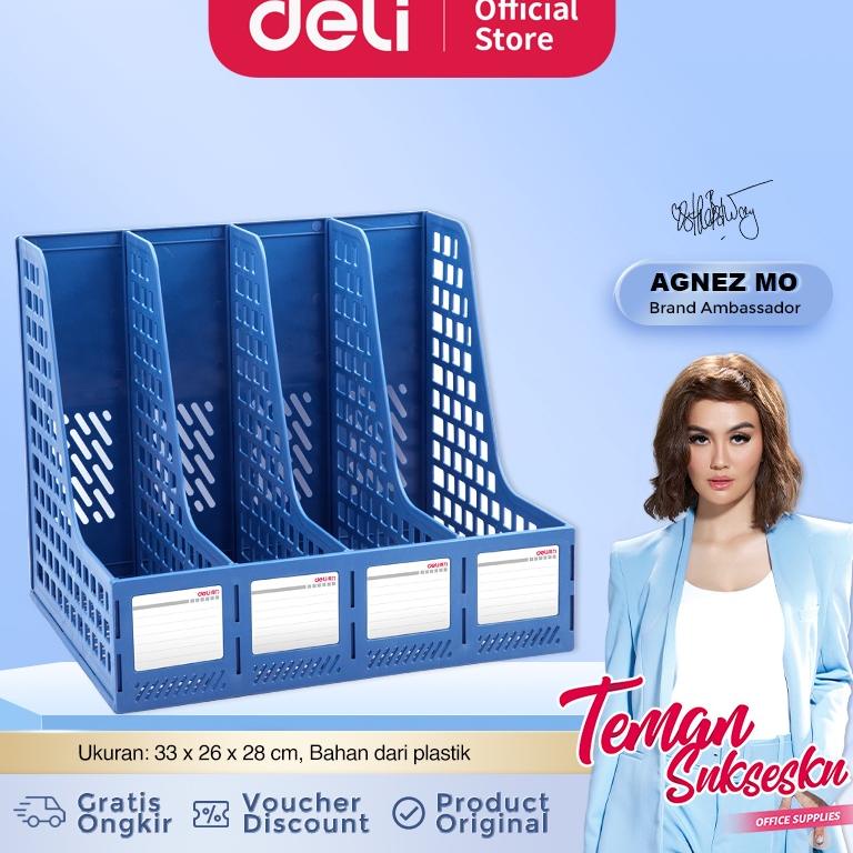 

[NEW PRODUCT !!!] Deli Rak Buku / Box File 4 Sekat Tahan Lama 33777 [KODE 916]