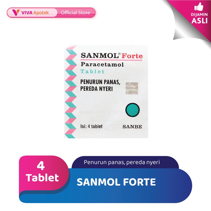 Sanmol Forte Meringankan Sakit Kepala dan Demam (4 Tablet)