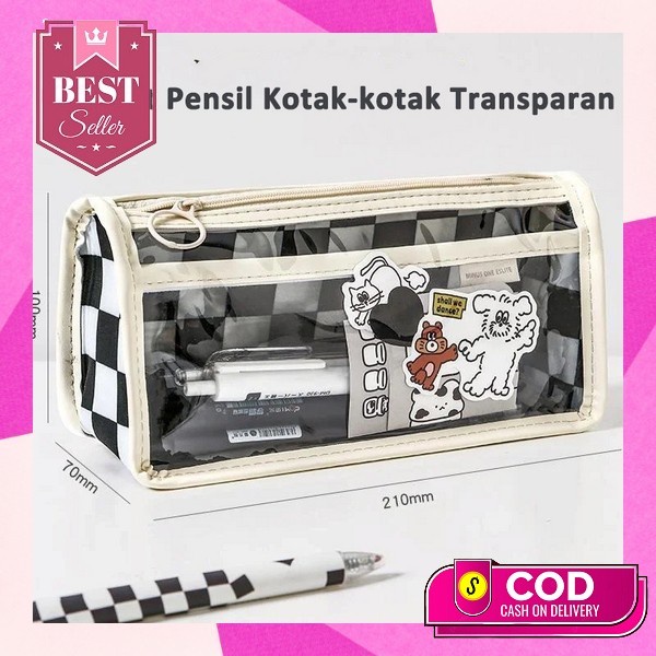 

New Sanrio Anak Licin Pensil Case Kartun Mymelody Kuromi Cinnamoroll Kapasitas Tinggi Anak Laki-Laki Perempuan Anime Tas Perlengkapan Alat Tulis Pensil Case/Kotak Alat Tulis/Tempat Pensil Kotak-Kotak Transparan-Suning Mall