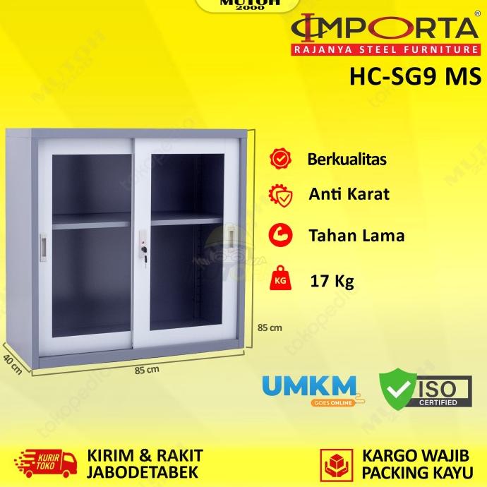 

Importa Hc-Sg9 Bt Ms Lemari Arsip Besi Pintu Sliding Kaca Pendek Stok Terbatas