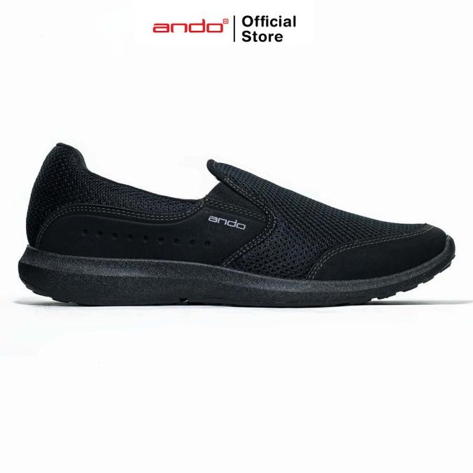 New Ando Official Sepatu Arka Pria Dewasa - Hitam Hitam Original