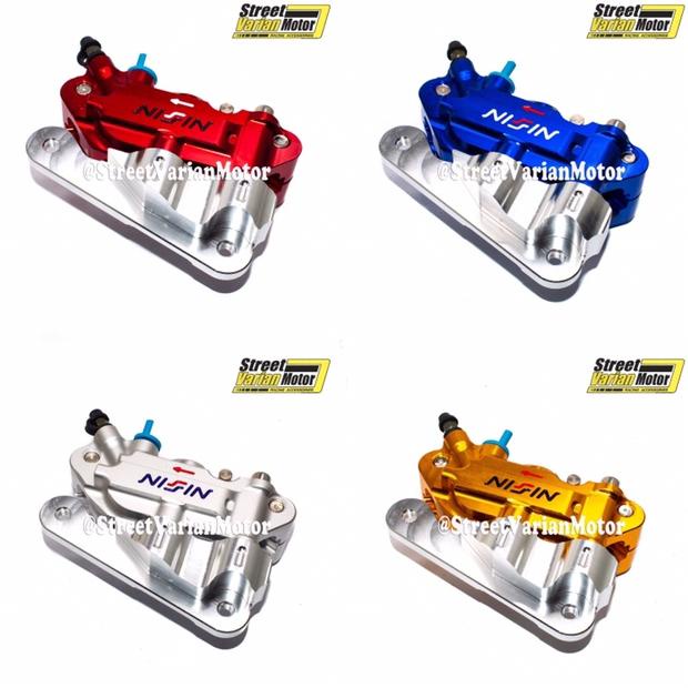 Kaliper NISSIN MONOBLOK KIRI 4 Piston + Breket BEAT / VARIO / SCOOPY