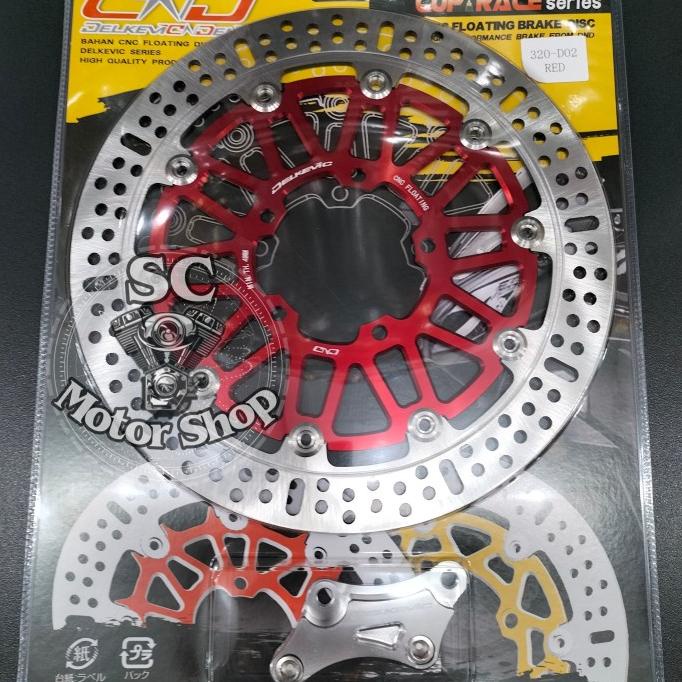 Piringan cakram depan DELKEVIC + breket cnc vixion old - vixion nvl
