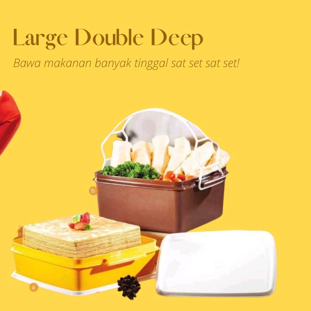 Large Double Deep / Paket Rantang Jumbo Tupperware Termurah