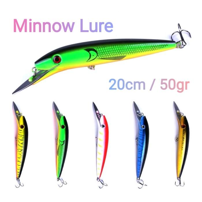 Terlaris Minnow Lure 20Cm / 50Gr Umpan Pancing Trolling Minow Deep Dive Sinking