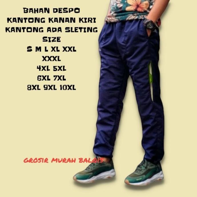 Celana Training Pria Size Jumbo Panjang Celana Olahraga Gym Parasut