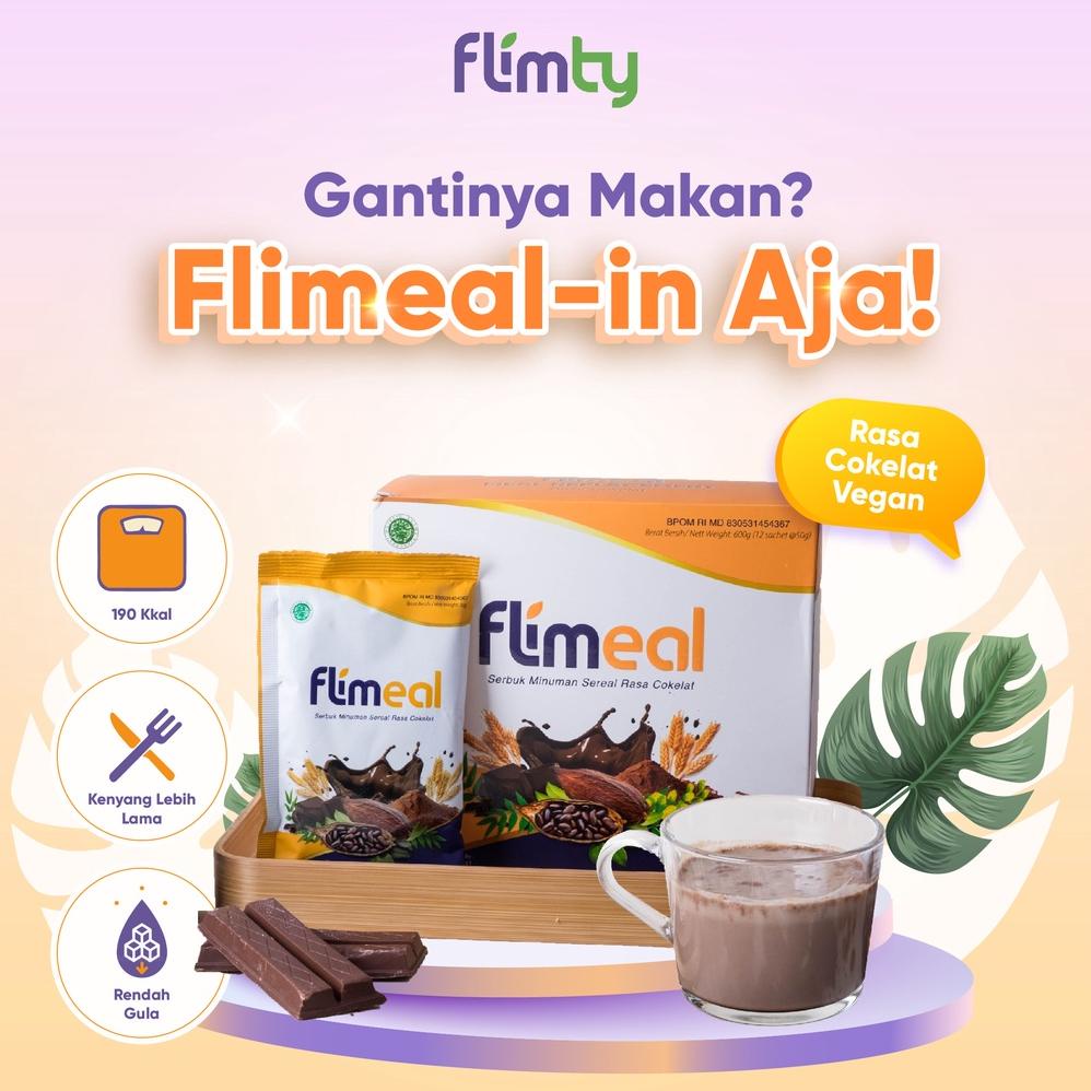 

Flimeal (Meal Replacement) - 1 Box (isi 12 sachet) - Coklat Vegan Non COD