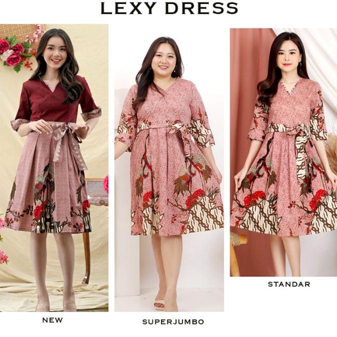 DRESS BATIK WANITA / DRESS JUMBO / BATIK BATIK MODERN / LEXY