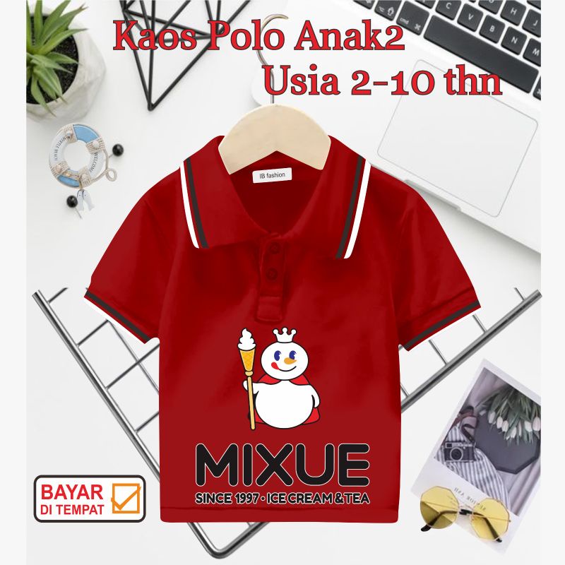 ((IB))KAOS ANAK2 KERAH POLO/MIXUE DIGITAL SABLON