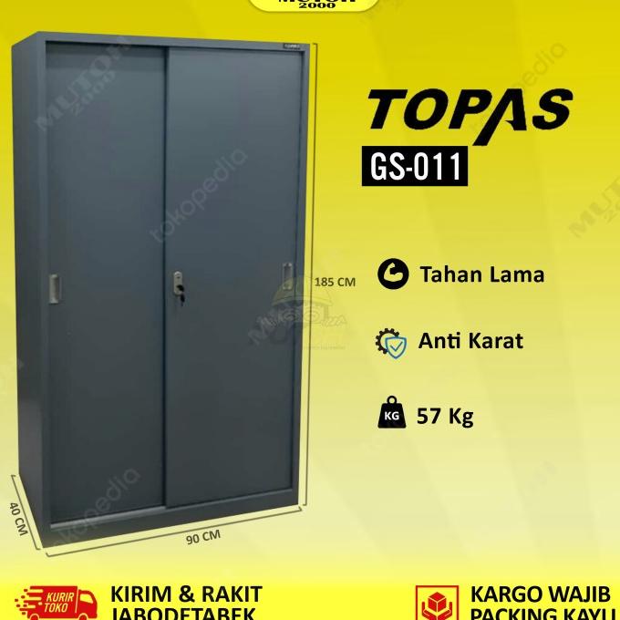 

Lemari Arsip Lemari Besi Filling Cabinet 2 Pintu Sliding Topas Gs-011 Discount