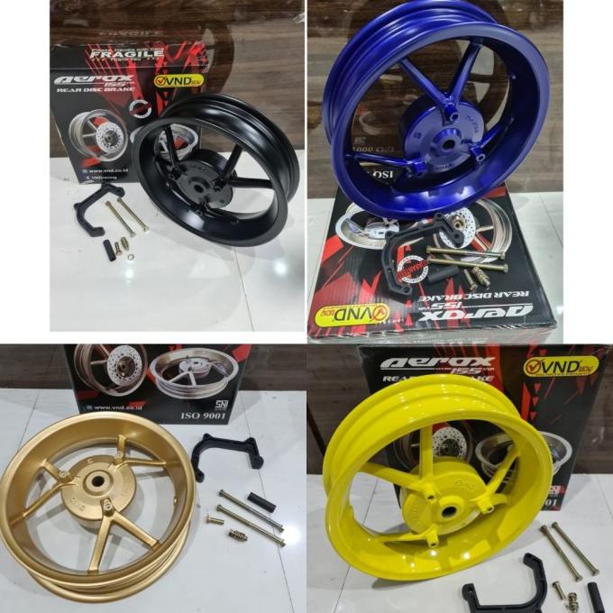 VELG DOUBLE CAKRAM DISK BELAKANG AEROX 155 PLUS BREKET VND