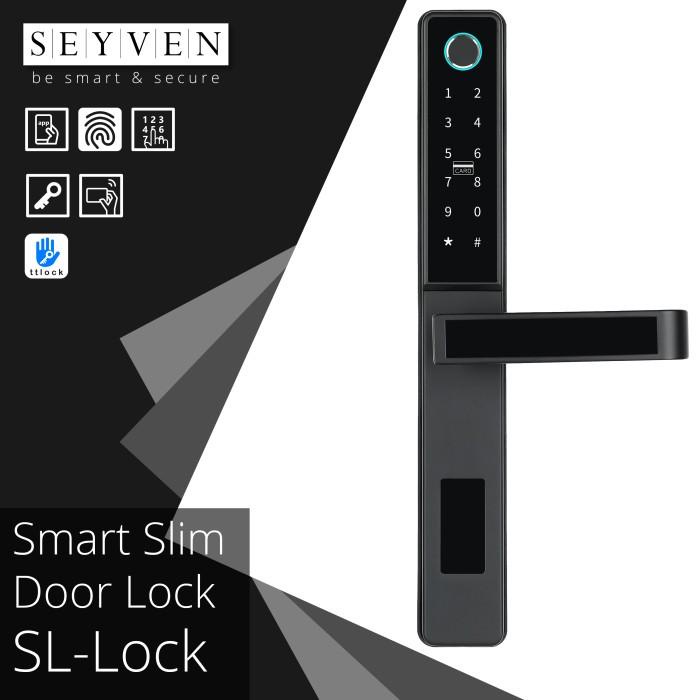 Terlaris Seyven Smart Slim Door Lock Aluminium Door Lock Smart Door Digital