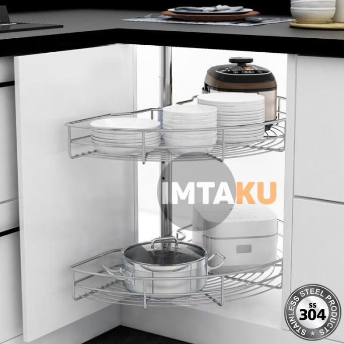 Rak Panci Putar Sudut Kitchen Set Stainless Steel 304 Xc 28100 Denissakinah