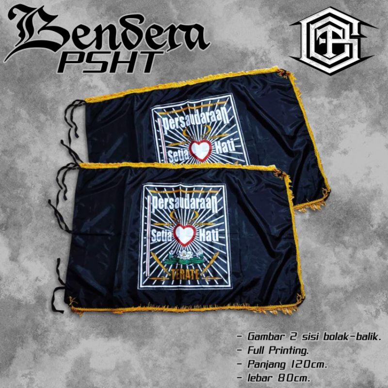 BENDERA 2 SISI PSHT BENDERA SH TERATE BENDERA PSHT TERATE FULL PRINTING PANJI PSHT TERATE
