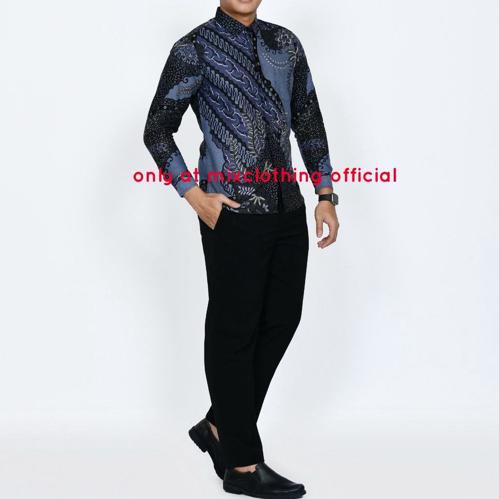 Baju Batik Pria Slimfit Kemeja Lengan Panjang Slim Premium Kode 1962