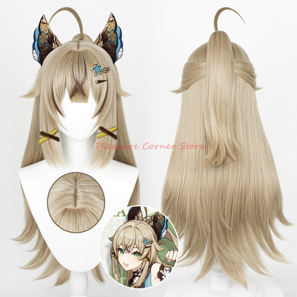 Genshin Impact Kirara Cosplay Wig Light Brown Heat Resistant Synthetic Wig With Ponytail  Kirara Cos